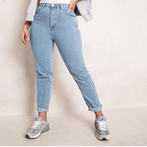 Size 14 plus size high waisted mom jeans from boohoo